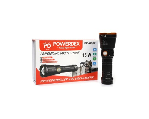 15WATT Profesyonel Şarjlı El Feneri POWERDEX-6682 15WATT Profesyonel Şarjlı El Feneri POWERDEX-6682