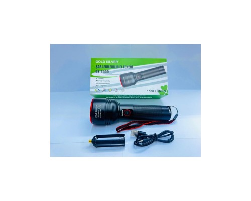  ŞARJ EDİLEBİLİR EL FENERİ Gold Silver GS-3500