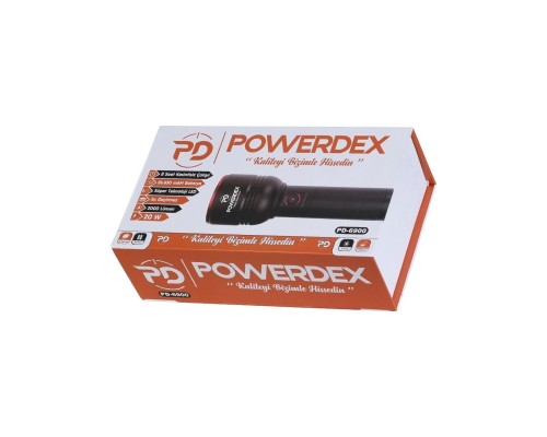 Profesyonel Şarjlı El Feneri, Avcı Feneri 2000 Lümen 20 Watt Powerdex PD-6900 Profesyonel Şarjlı El Feneri, Avcı Feneri 2000 Lümen 20 Watt Powerdex PD-6900