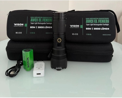 Uzun Menzilli Şarjlı Avcı Feneri WS-5510 Uzun Menzilli Şarjlı Avcı Feneri WS-5510