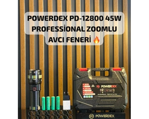 Powerdex PD-12800 45W 4500 Lümen Profesyonel Zoomlu Avcı Feneri Powerdex PD-12800 45W 4500 Lümen Profesyonel Zoomlu Avcı Feneri