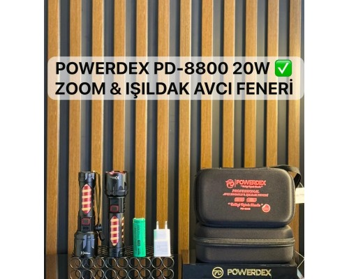 20W 2000 Lümen Zoom & Işıldak Profesyonel Avcı El Feneri Powerdex PD-8800 20W 2000 Lümen Zoom & Işıldak Profesyonel Avcı El Feneri Powerdex PD-8800
