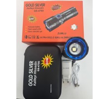  60W ZOOMLU ŞARJLI METAL EL FENERİ GOLD SİLVER GS-4700
