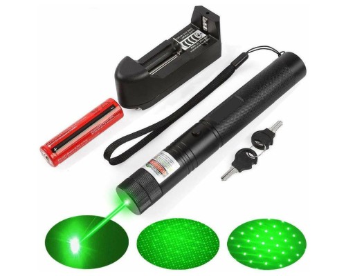 100MW Desen Başlıklı Şarjlı Yeşil Lazer Pointer