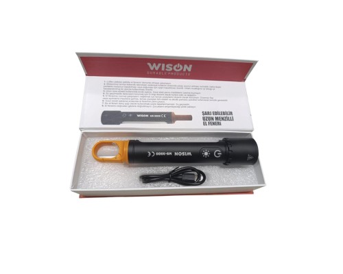 Ws-3500 10 Watt 1500 Lümen Şarj Edilebilir Profesyonel Fener Siyah
