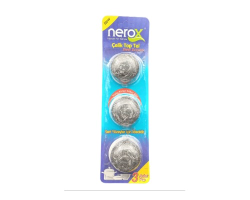 Nerox Çelik Top Tel Ovma Teli 3 Lü
