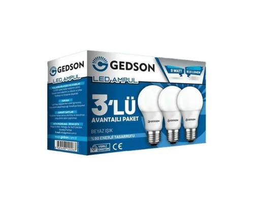 Gedson Led Ampul E27 3 LÜ PAKET Gedson Led Ampul E27 3 LÜ PAKET