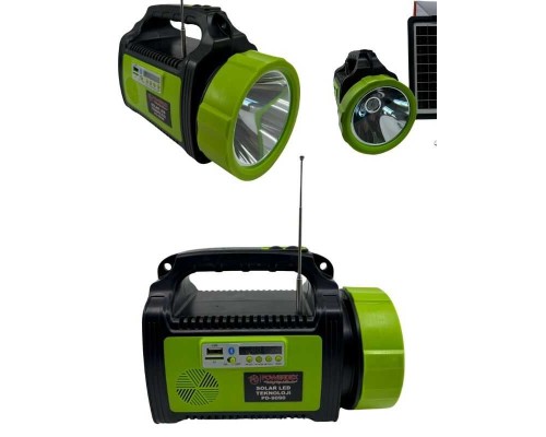 Solar Güneş Enerjili Fener + 3 Lamba + Radyo + Bluetooth Hoperlör