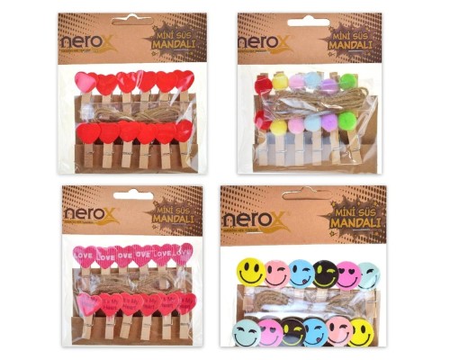 Nerox Mini Ahşap Süs Mandal Nrx-0667 Nerox Mini Ahşap Süs Mandal Nrx-0667