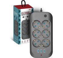 BLIC TERMAL AKIM KORUMALI ÇOKLU PRIZ 6LI SOCET 2USB 1TYPE C