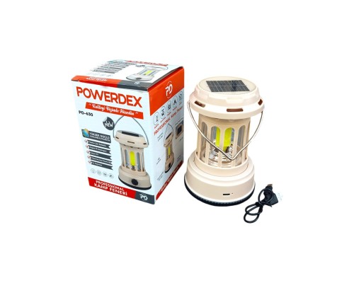 Solar Enerjili Yüksek Güçlü Kamp Feneri Powerdex PD-630 Solar Enerjili Yüksek Güçlü Kamp Feneri Powerdex PD-630