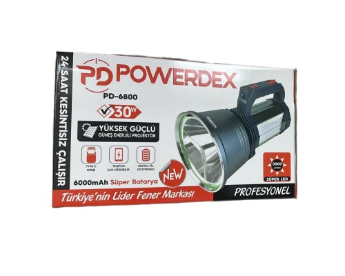 30W 3000 Lümen Yüksek Güçlü Güneş Enerjili Projektör Powerdex PD-6800 30W 3000 Lümen Yüksek Güçlü Güneş Enerjili Projektör Powerdex PD-6800