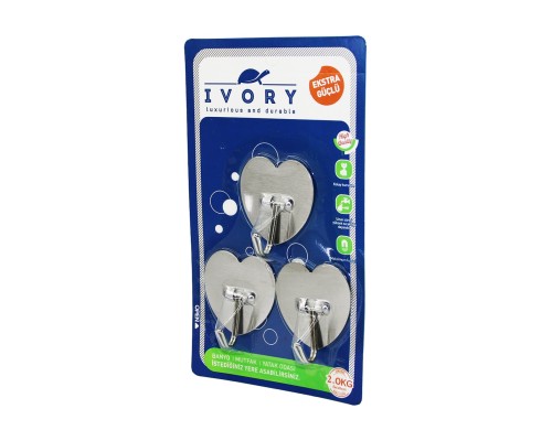 IVORY METAL KALPLİ ASKI 3 LÜ ASK128