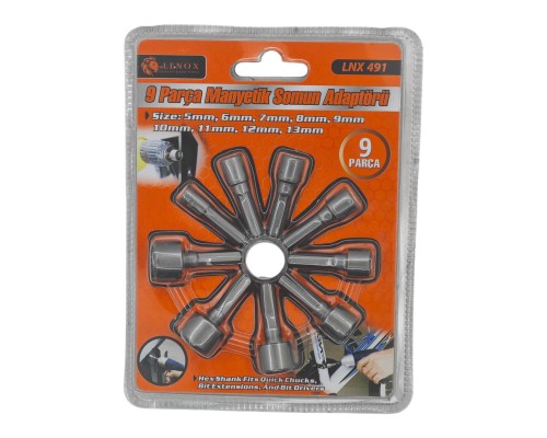 LENOX 491 MANYETİK SOMUN ADAPTÖR SETİ 9 PARÇA