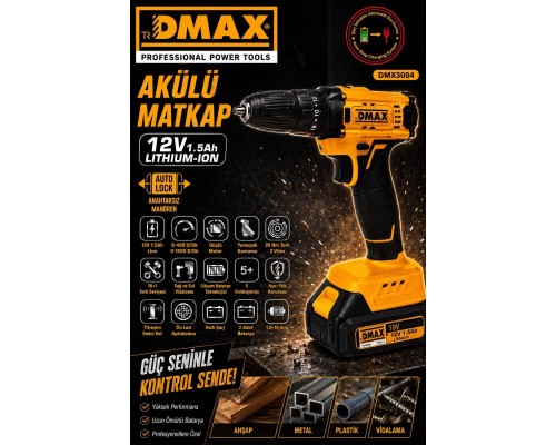 DMAX 3004 12V 1.5 AH AKÜLÜ MATKAP