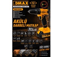 DMAX 3000 20V 1.5 AH AKÜLÜ DARBELİ MATKAP