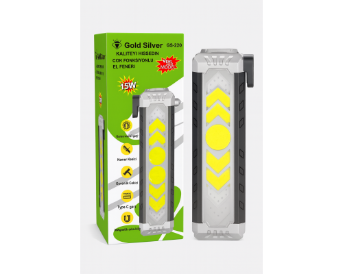 GOLD SİLVER GS-220 ÇOK FONKSİYONLU EL FENERİ