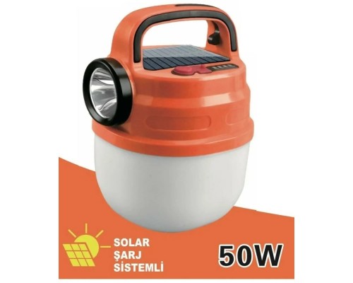 Solar Şarj Sistemli 50W Kamp Lambası  PG-200