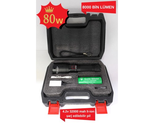 GOLD SİLVER GS-14400 ÇANTALI METAL SARJLI FENER