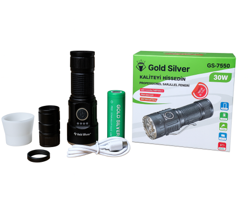 GOLD SİLVER GS-7550 SARJLI FENER