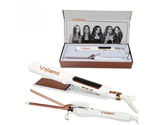 VOLEMİ 2IN1 SAÇ DÜZLEŞTİRİCİ VE KIVIRMA V-0096
