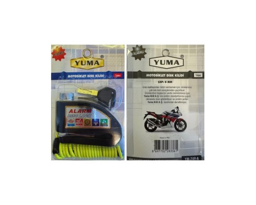 YUMA MOTORSİKLET DİSK KİLİDİ ALARMLI 749-A YUMA MOTORSİKLET DİSK KİLİDİ ALARMLI 749-A