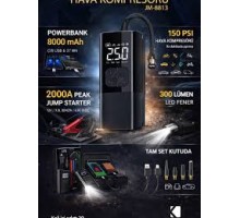 JM-8813 KOMPRESÖR AKÜ TAKVİYELİ FENERLİ