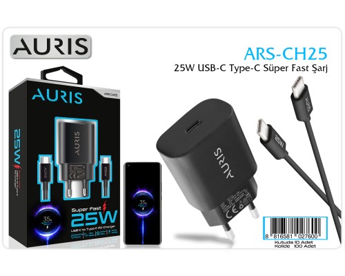 AURİS CH25  TYPEC- TYPE C SARJ ALETİ SETİ